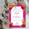 Floral Mehndi Invitation, Colourful Wedding Invite, Personalised Digital Invitation