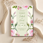 Floral Wedding Invitation Sage Green, Romantic Garden Wedding Invite, Personalised Digital Invite