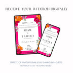 Floral Mehndi Invitation, Colourful Wedding Invite, Personalised Digital Invitation