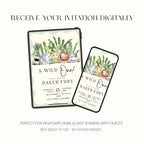 Wild One First Birthday Invitation, Safari Animal Party Invite, Personalised Invitation