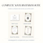 Garden Wedding Invitation, Floral Wedding Invite, Personalised Invitation