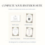 Garden Wedding Invitation, Floral Wedding Invite, Personalised Digital Invitation