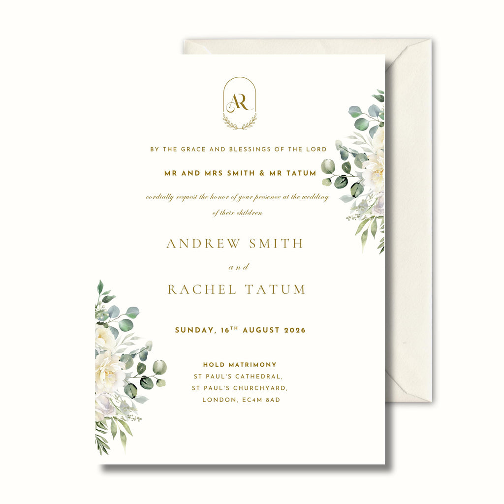 Eucalyptus Wedding Invitation, Greenery Wedding Invite, Personalised Digital Invitation