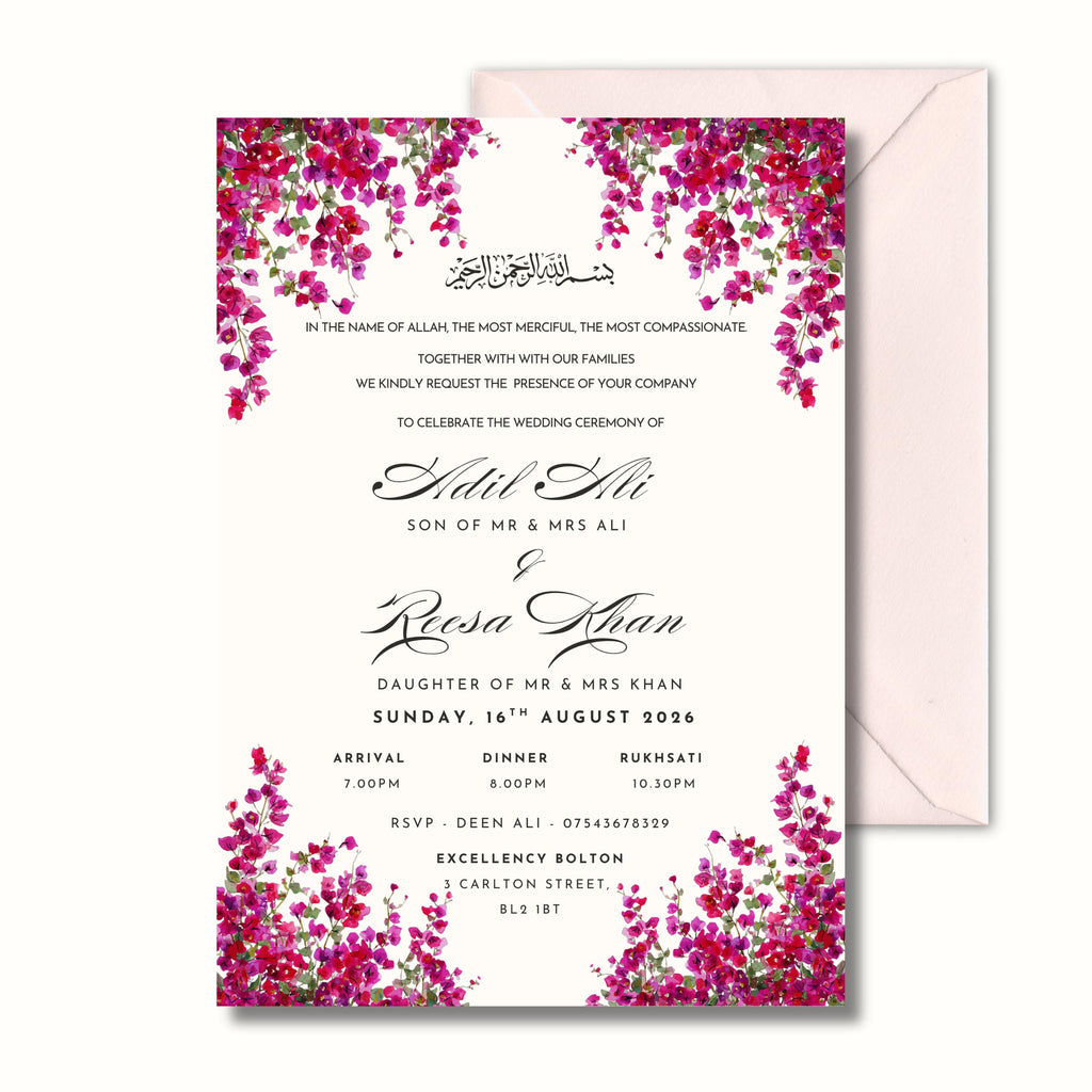 Nikkah Invitation, Islamic Wedding Invitation, Personalised Invitation