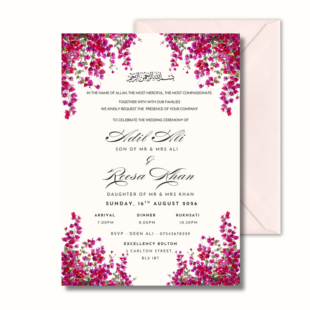 Nikkah Invitation, Islamic Wedding Invite, Personalised Digital Invite, Arabic Calligraphy Wedding PDF