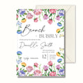 Brunch and bubbly floral bridal shower invitation