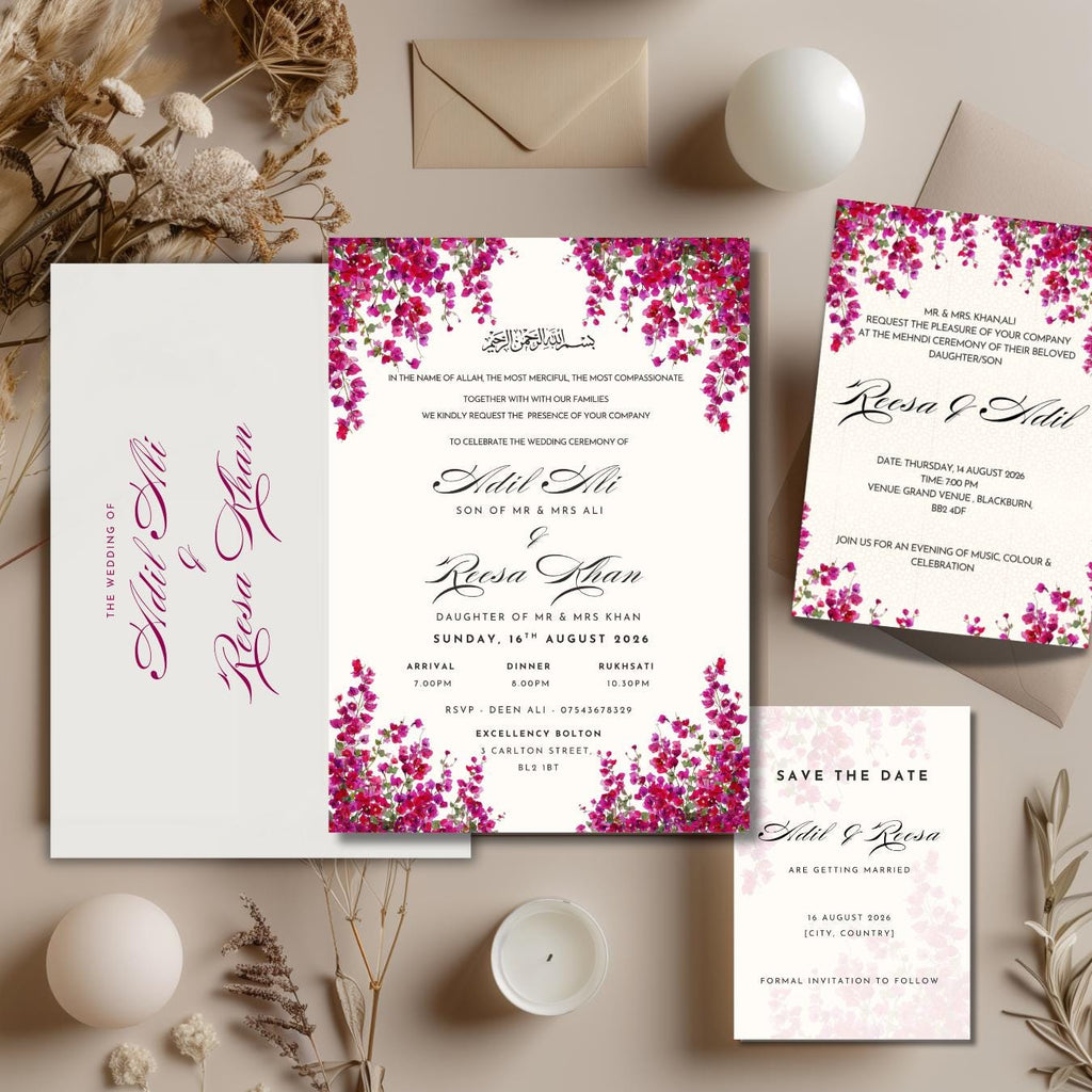 Nikkah Invitation, Islamic Wedding Invite, Personalised Digital Invite, Arabic Calligraphy Wedding PDF