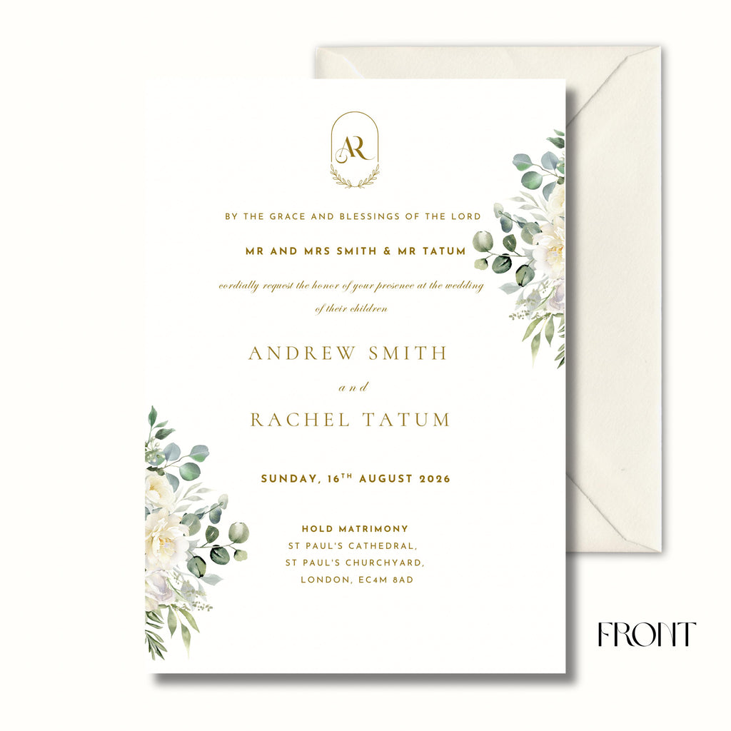 Eucalyptus Wedding Invitation, Greenery Wedding Invite, Personalised Digital Invitation