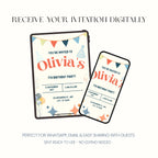 Modern colourful retro birthday invitation template