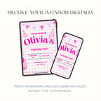 Retro 7th Birthday Invitation, Kids Birthday Party Invite, Personalised Digital Invitation