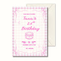 21st Birthday Invitation Pink Gingham, Coquette Party Invite, Personalised Digital Invitation