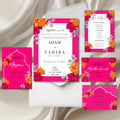 Fuchsia Festivity Pink Wedding Invitation Suite | Mehndi Mayoun Nikkah Invites | Desi Muslim Wedding Stationery