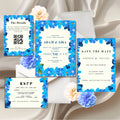 Daisy Wedding Invitation Suite | Bright Blue Floral Printed Invites – Shipped to You