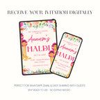 Personalised Haldi Invitation, Floral Ceremony Invite, Pre Wedding Invitation, Digital Invitation