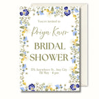 Personalised Floral Bridal Shower Invitation, Elegant Bridal Shower Invite, Digital Invitation