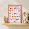ABC Alphabet Poster for Girls | Personalised Nursery Print | Educational Wall Art | Preschool Learning Poster | Playroom Decor