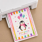 Penguin Nursery Print, Cute Penguin Wall Art, Animal Nursery Decor, Baby Girl Bedroom Poster, Penguin Balloon Print, A4 A3