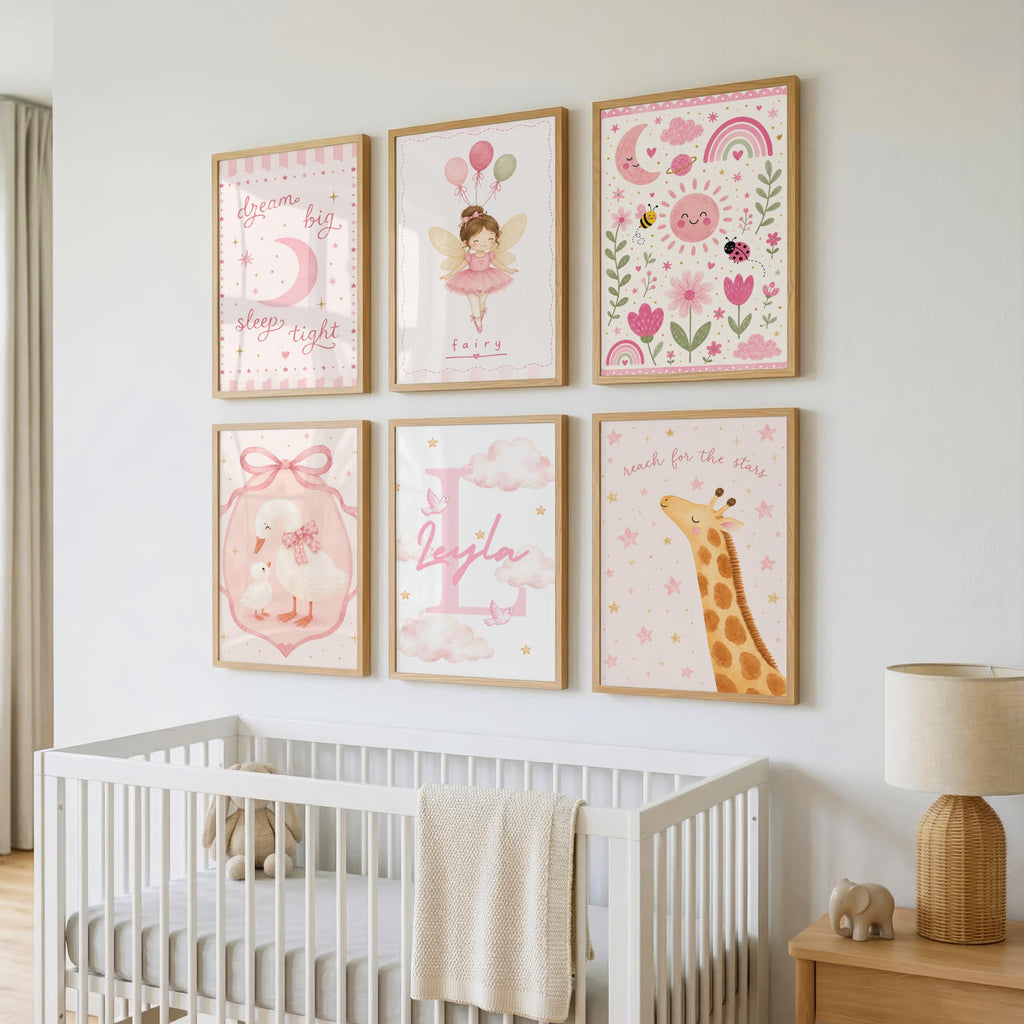Duck Nursery Print, Mummy Duck Wall Art, Baby Duck Nursery Decor, Pink Nursery Poster, Girls Bedroom Print, A4 A3