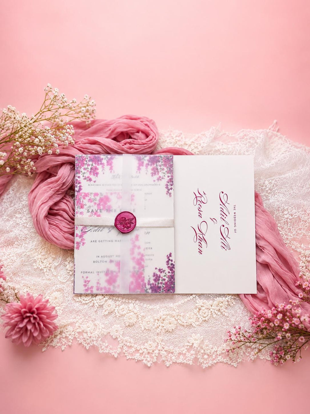 Floral Nikkah Invitation, Muslim Wedding Invitation, Personalised Invite