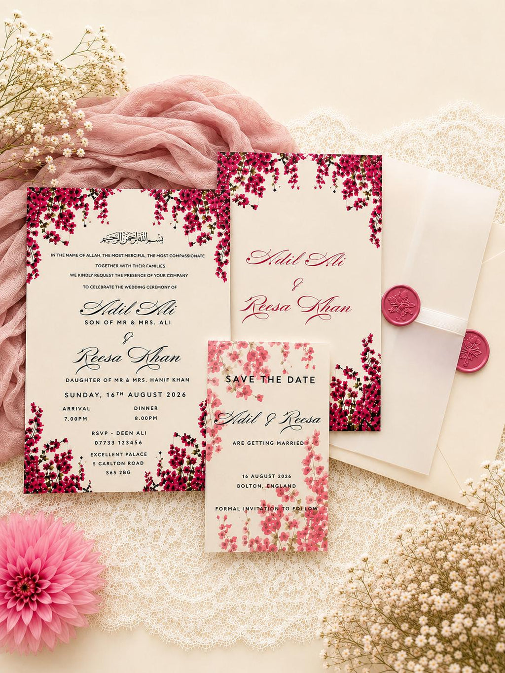 Nikkah Invitation, Islamic Wedding Invite, Personalised Digital Invite, Arabic Calligraphy Wedding PDF