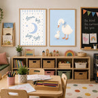 Blue Nursery Prints, Set Of 2 Duck Art, A4 Or A3 Sizes