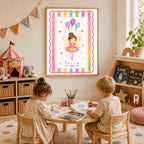 Fairy Nursery Print, Rainbow Fairy Wall Art, Baby Girl Nursery Decor, Magical Kids Poster, Fairy Bedroom Print, A4 A3