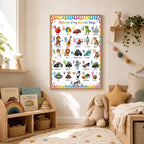 ABC Alphabet Poster for Girls | Personalised Nursery Print | Educational Wall Art | Preschool Learning Poster | Playroom Decor