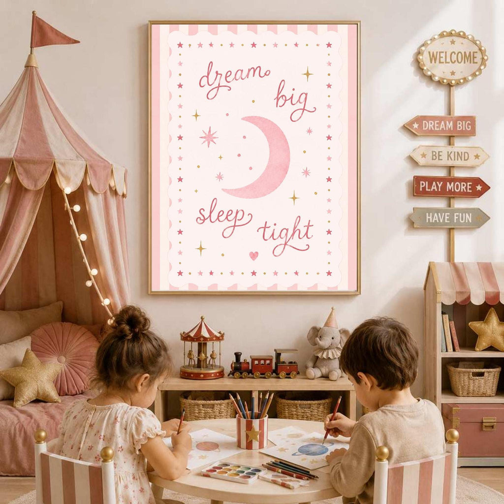 Reading Nook Decor, Pink Nursery Print Set of 2, Mermaid Wall Art, A4/A3