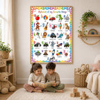 ABC Alphabet Poster for Girls | Personalised Nursery Print | Educational Wall Art | Preschool Learning Poster | Playroom Decor
