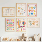 Kids Daily Affirmations Print, Positive Affirmation Wall Art, Rainbow Nursery Decor, Children's Mindset Poster, A4 A3
