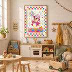 Disco Duck Nursery Print, Dancing Duck Wall Art, Colourful Girls Bedroom Decor, Groovy Kids Room Print, A4 A3