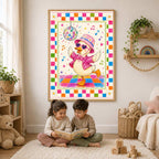 Disco Duck Nursery Print, Dancing Duck Wall Art, Colourful Girls Bedroom Decor, Groovy Kids Room Print, A4 A3