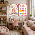 Disco Duck Nursery Print, Dancing Duck Wall Art, Colourful Girls Bedroom Decor, Groovy Kids Room Print, A4 A3