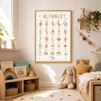 Alphabet Nursery Print, ABC Educational Wall Art, Kids Learning Poster, Preschool Playroom Decor, A4 A3