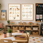 Farm Animals Nursery Print, Educational Kids Wall Art, Farm Friends Poster, Animal Learning Print, Playroom Decor, A4 A3