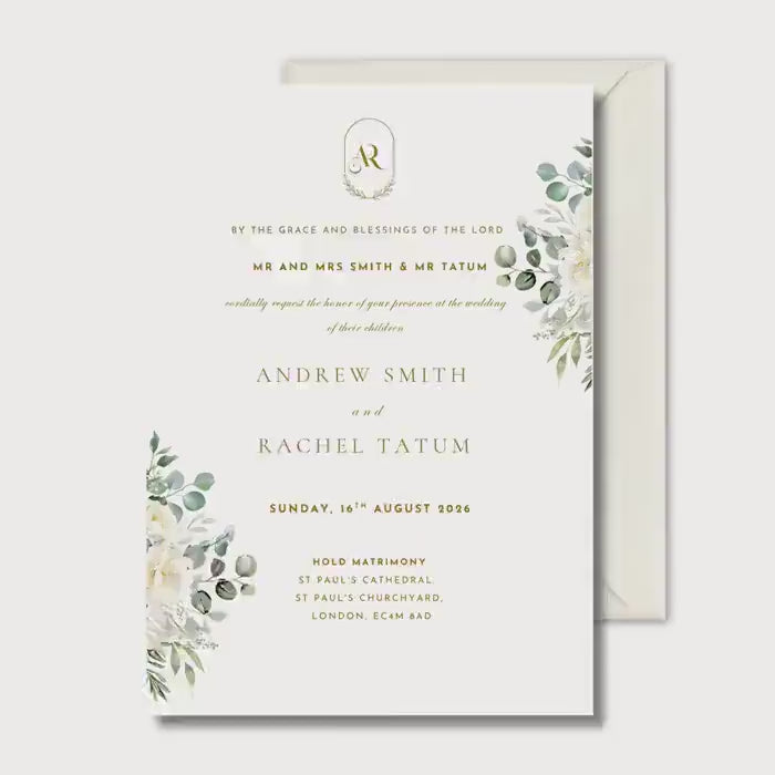 Eucalyptus Wedding Invitation, Greenery Wedding Invite, Personalised Digital Invitation