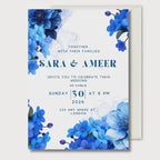 Something Blue Wedding Invitation, Blue Floral Wedding Invite, Personalised Digital Invitation
