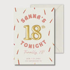 18th Birthday Party Invitation, Gold Birthday Invite, Personalised Digital Invitation