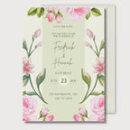 Floral Wedding Invitation Sage Green, Romantic Garden Wedding Invite, Personalised Digital Invite