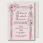 Bridal Shower Invitation, Pink Floral Bridal Shower Invite, Personalised Digital Invitation