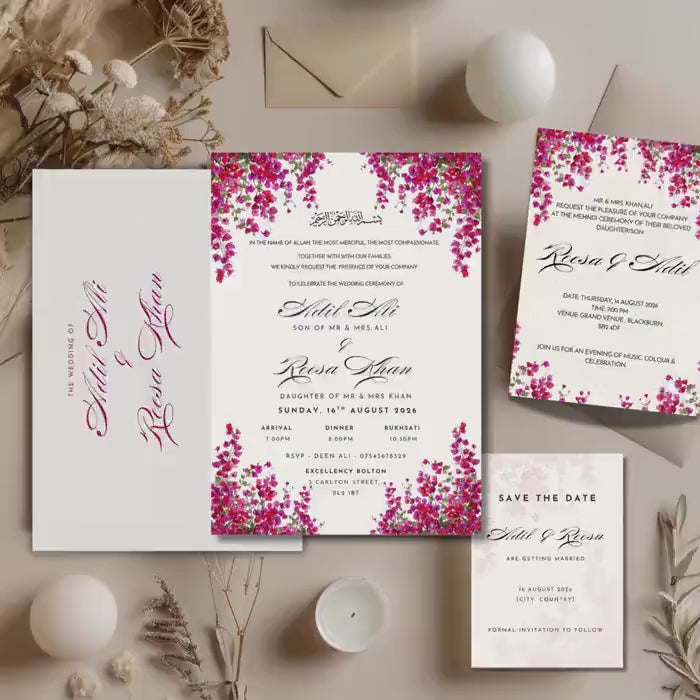 Nikkah Invitation, Islamic Wedding Invitation, Personalised  Invitation