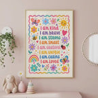 Kids Affirmation Print, Pink Nursery Wall Art, A4 or A3 Sizes