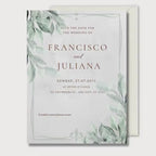 Greenery Wedding Invitation, Botanical Wedding Invite, Personalised Digital Invitation