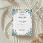Blue Nikkah Invitation, Islamic Wedding Invitation, Personalised  Invite