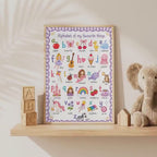 ABC Alphabet Poster for Girls | Personalised Nursery Print | Educational Wall Art | Preschool Learning Poster | Playroom Decor