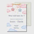 Gender Reveal Invitation Neutral, Minimal Baby Shower Invite, Personalised Invite