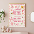 I Am Kind I Am Brave Poster | Affirmation Print for Kids
